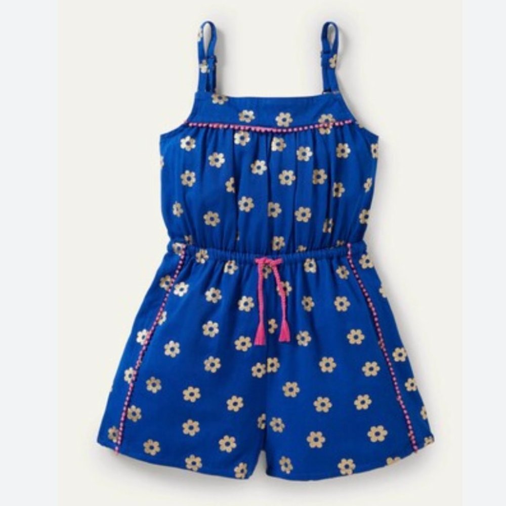 Mini Boden Tassel Tie Woven Romper 13-14Y